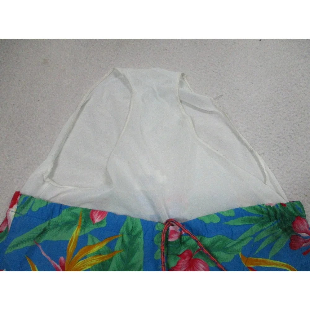 VTG Chaps Ralph Lauren Swim Trunks Mens Large Blue Tropical Floral Print‎ Nylon